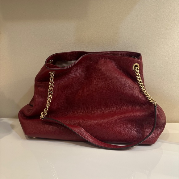 Michael Kors Jet Set LG Chain Shoulder Bag Tote Pebble Leather - Picture 5 of 5